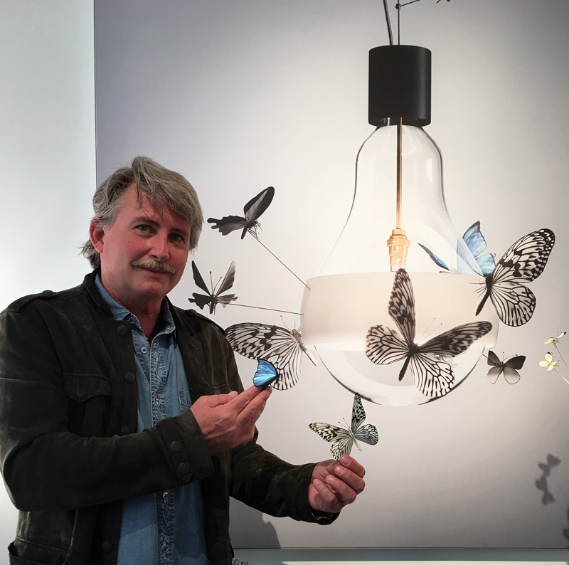 Graham Owen with Flatterby butterflies