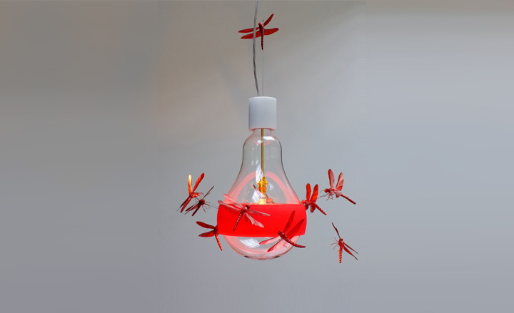 Ingo Maurer Red Dragonfly lamp