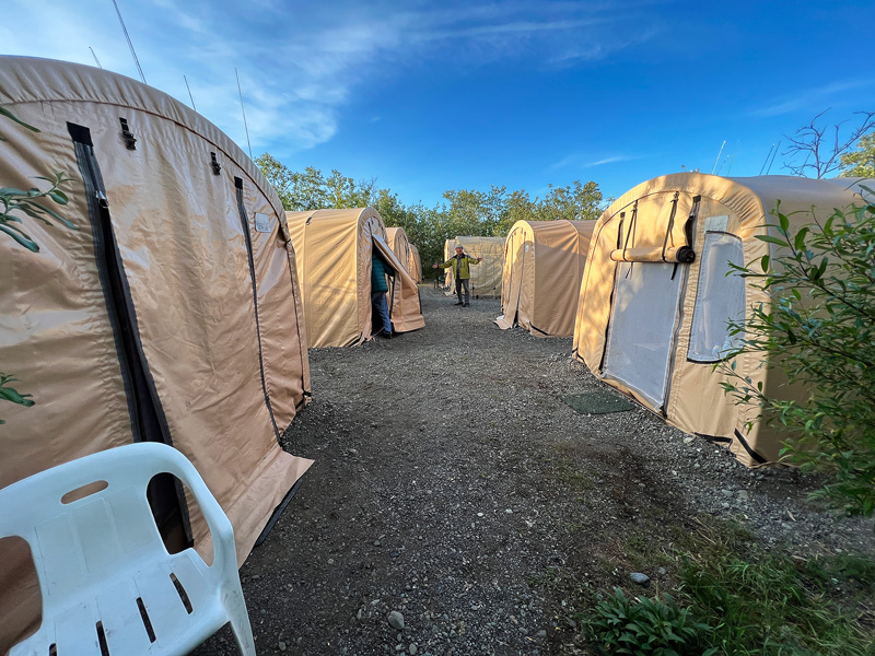 sleeping tents at camp