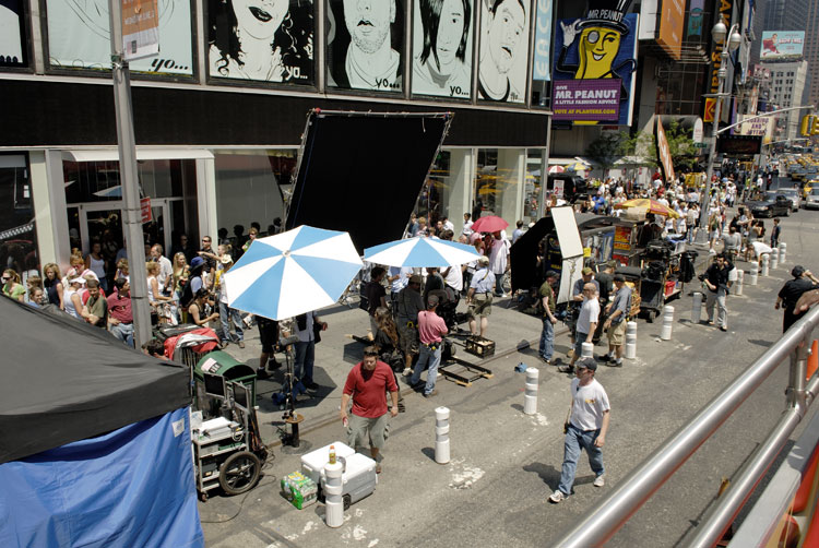 filiming a movie in Manhattan