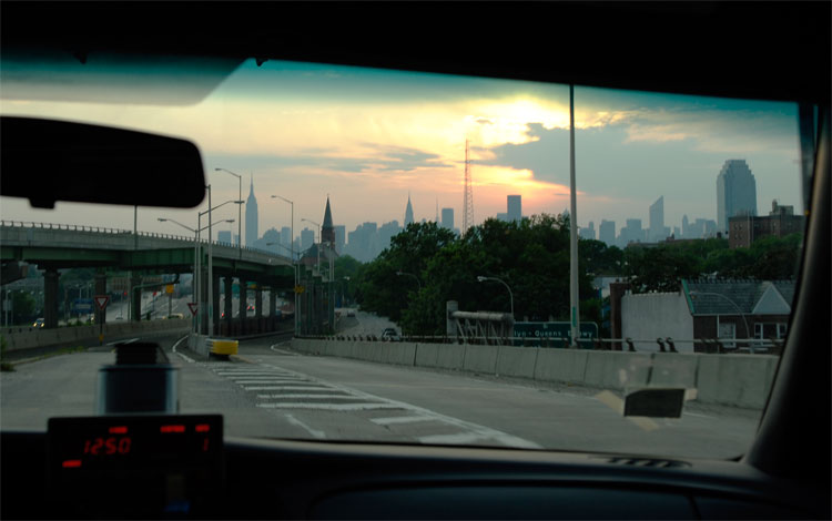View from the taxi as we approached Manhattan