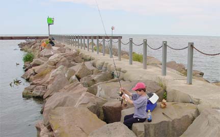 Oak Orchard creek and Lake Ontario at Point Breeze New York