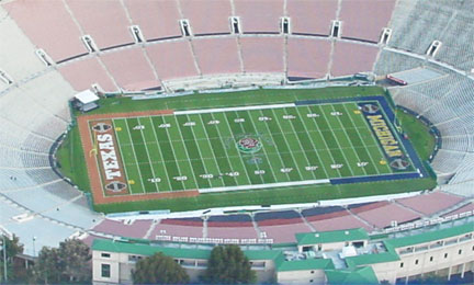 aerial view of the Rose Bowl