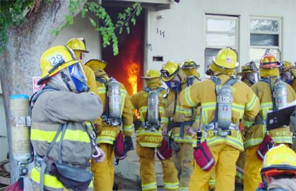 Wooden pallets were burned inside