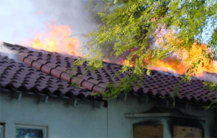 flames spread in the attic