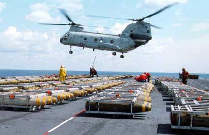 Helicoper ready for transporting
