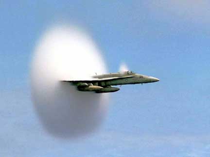 F18 breaking the sound barrier