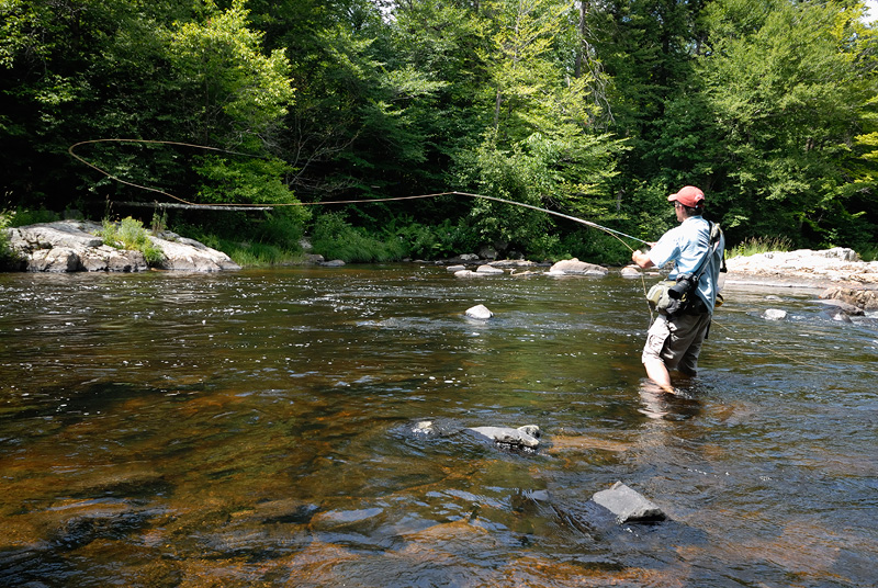 Lucas Carroll fly fishing the New York Ausable River